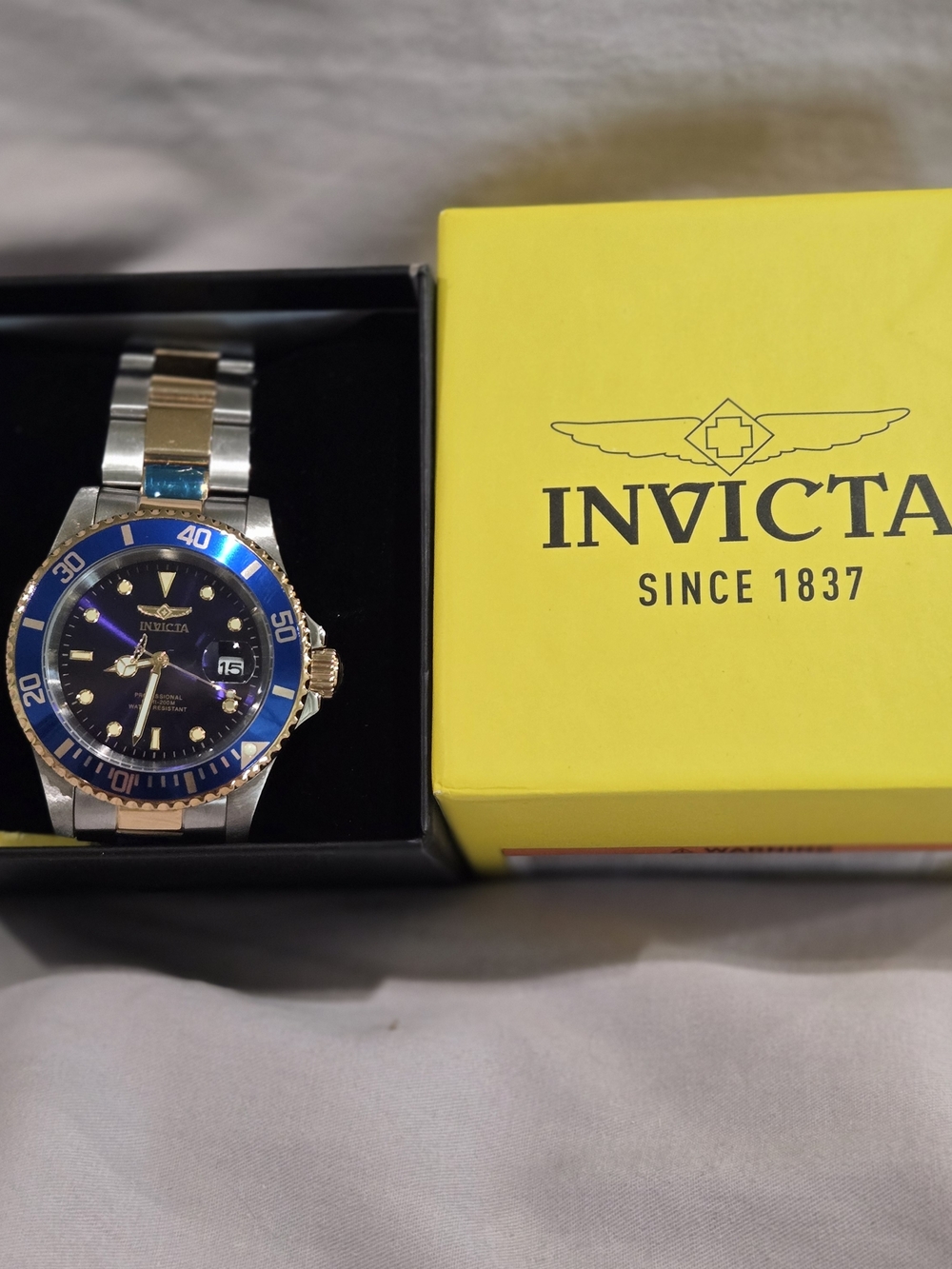 Invicta Two-Tone  Gold And Silver Stainless With Blue Accents Men's Dive Watch